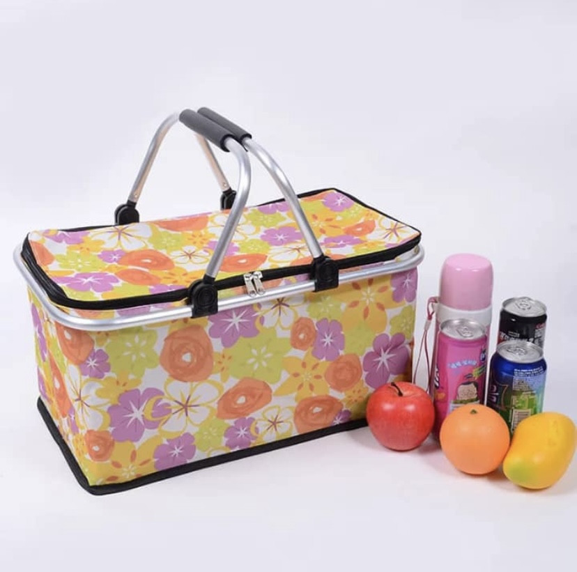Panier isolant pour crème glacée en tissu Oxford 600D imprimé, sac à emporter en film d'aluminium épaissi, sac de pique-nique portable en plein air, sac de glace en gros