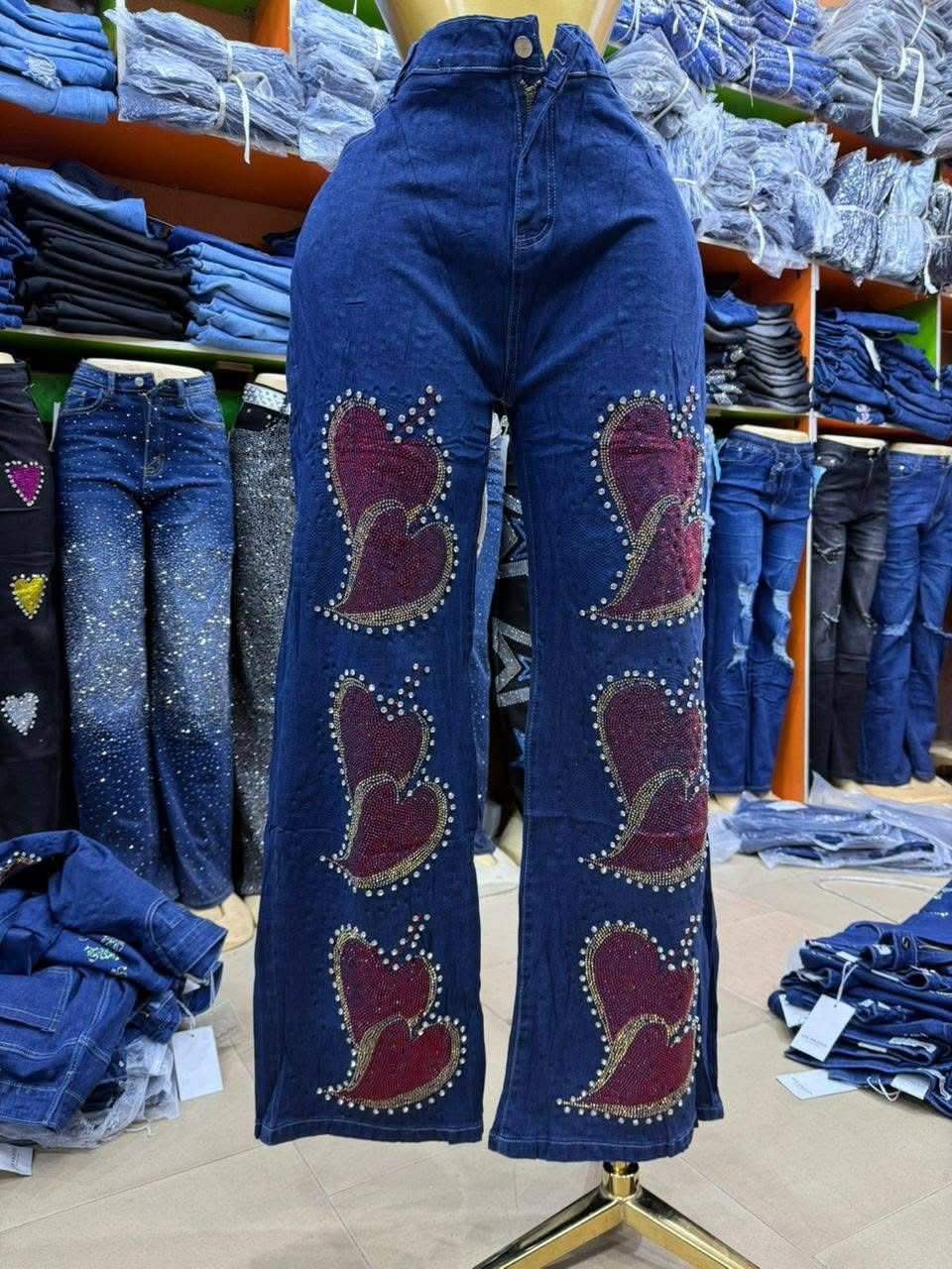 Jeans cargo, jeans à paillettes pour femmes en gros jeans boyfriend disponibles pantalons longs femmes