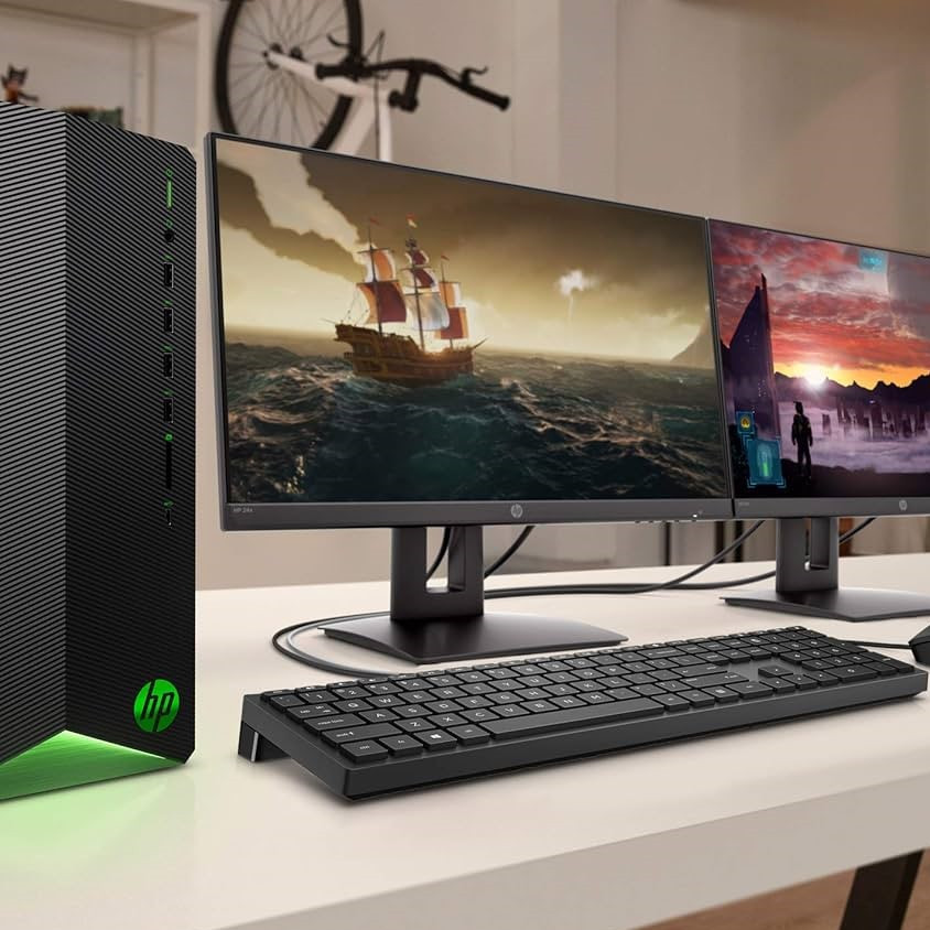 Ordinateur de bureau HP Core i5-10400F/carte graphique dédiée avec un écran 24 pouces